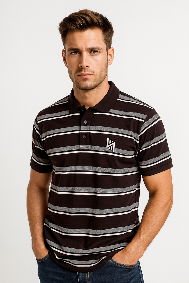 Brown & White Polo Tees